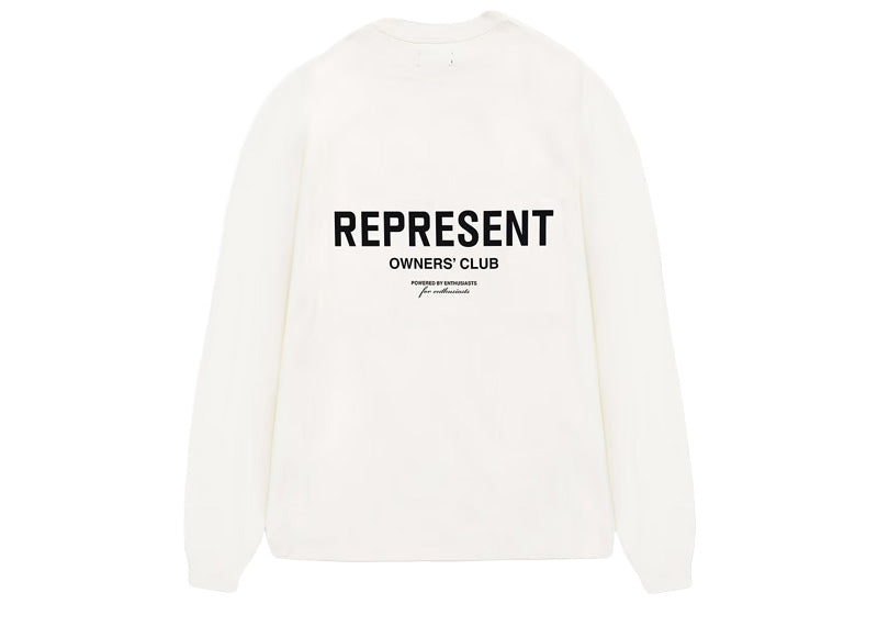 Represent Owners Club Bubblegum Flat White L/S T-shirt