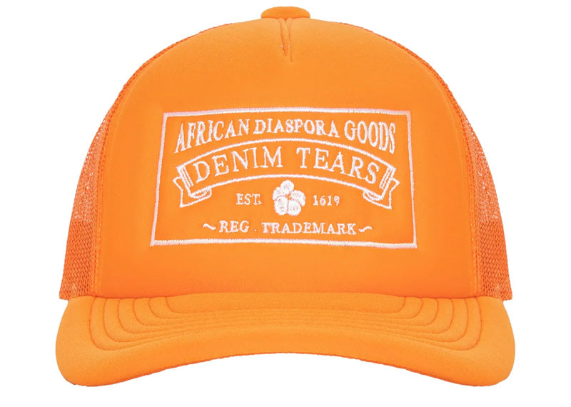 Denim Tears ADG Orange Trucker Hat