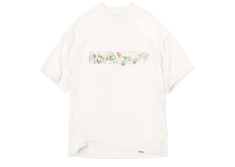 Represent Floral Initial T-Shirt - Flat White