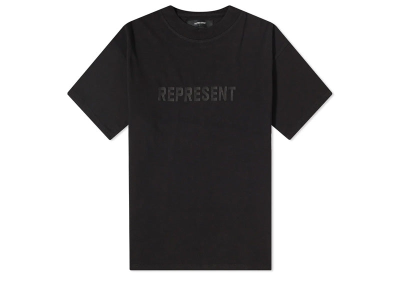 Represent Embroidered Logo Crewneck T-Shirt Black