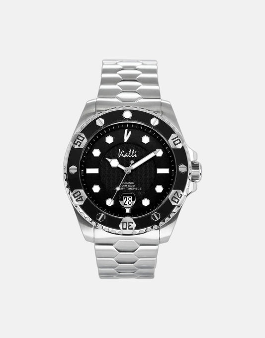 Vialli Elba Oceanic Black/Silver Stainless Steel Watch