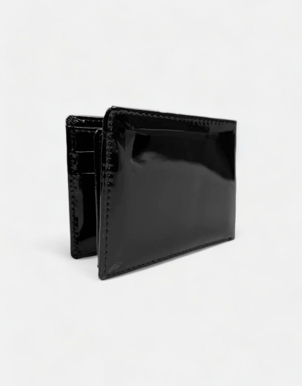 Vialli Black Patent Tri Fold Wallet