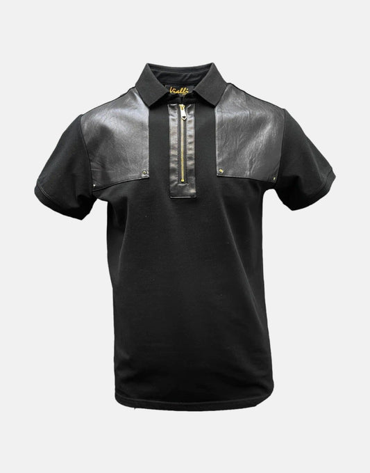 Vialli Delta Black Polo T-Shirt