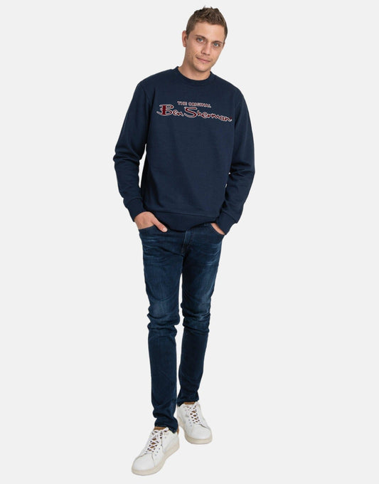 Signature Flock Crew Fleece - Navy