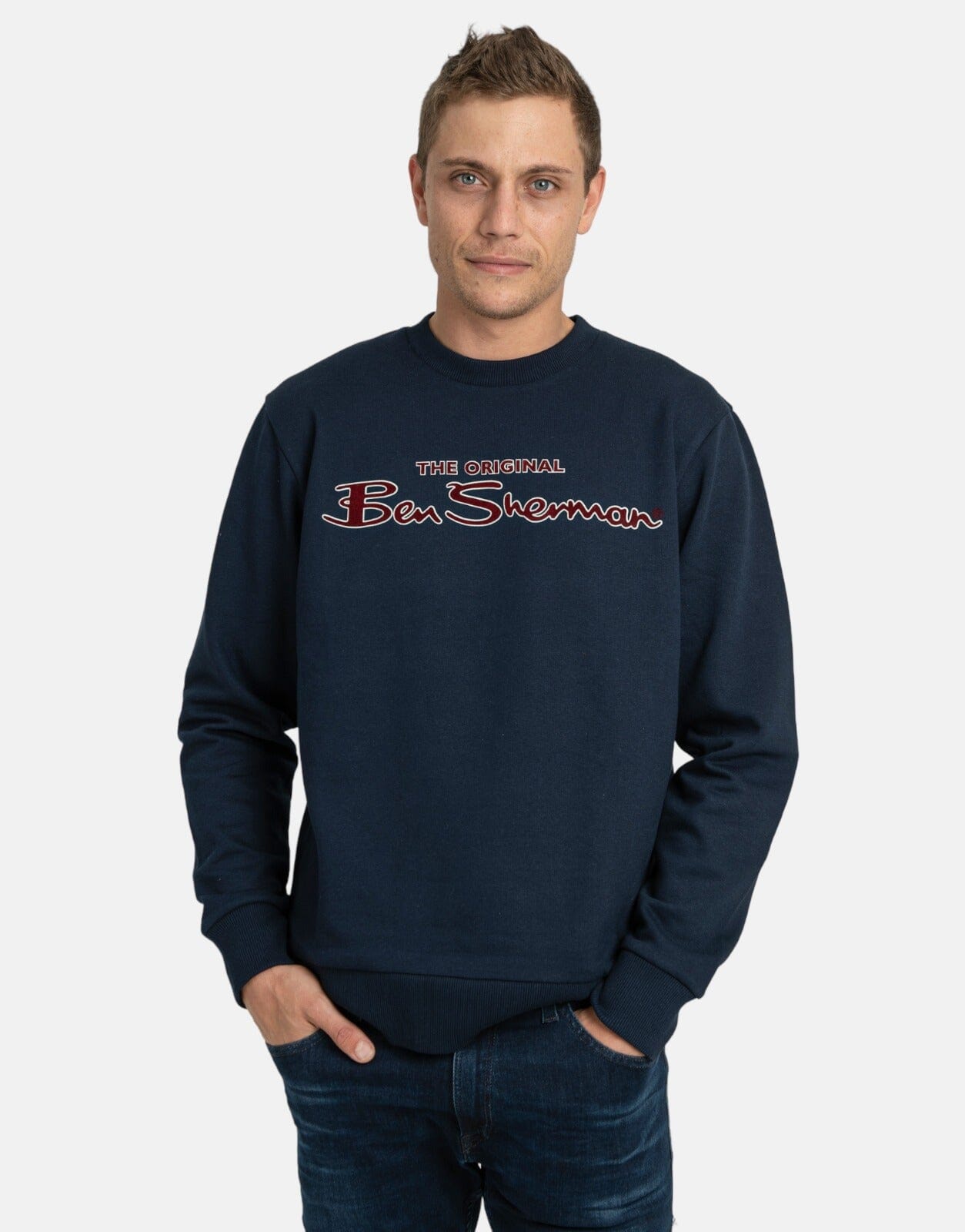 Signature Flock Crew Fleece - Navy