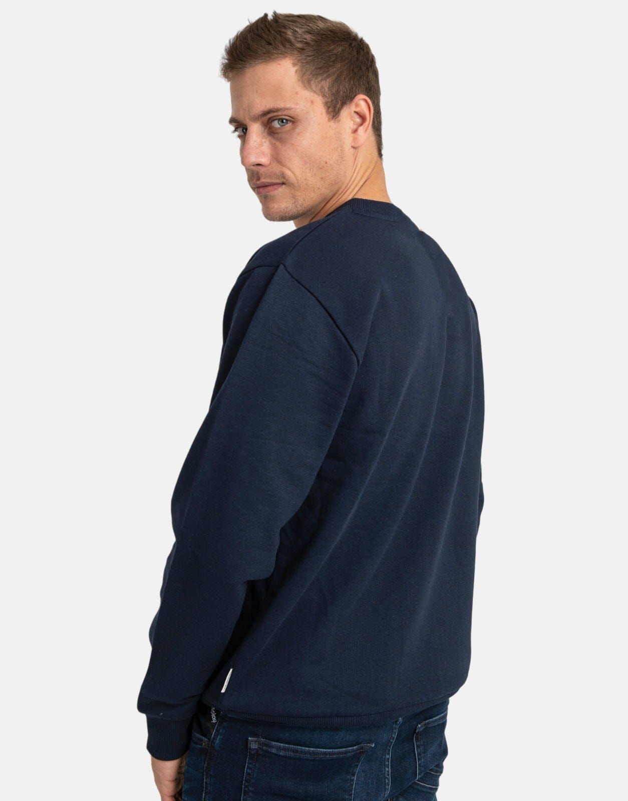 Signature Flock Crew Fleece - Navy