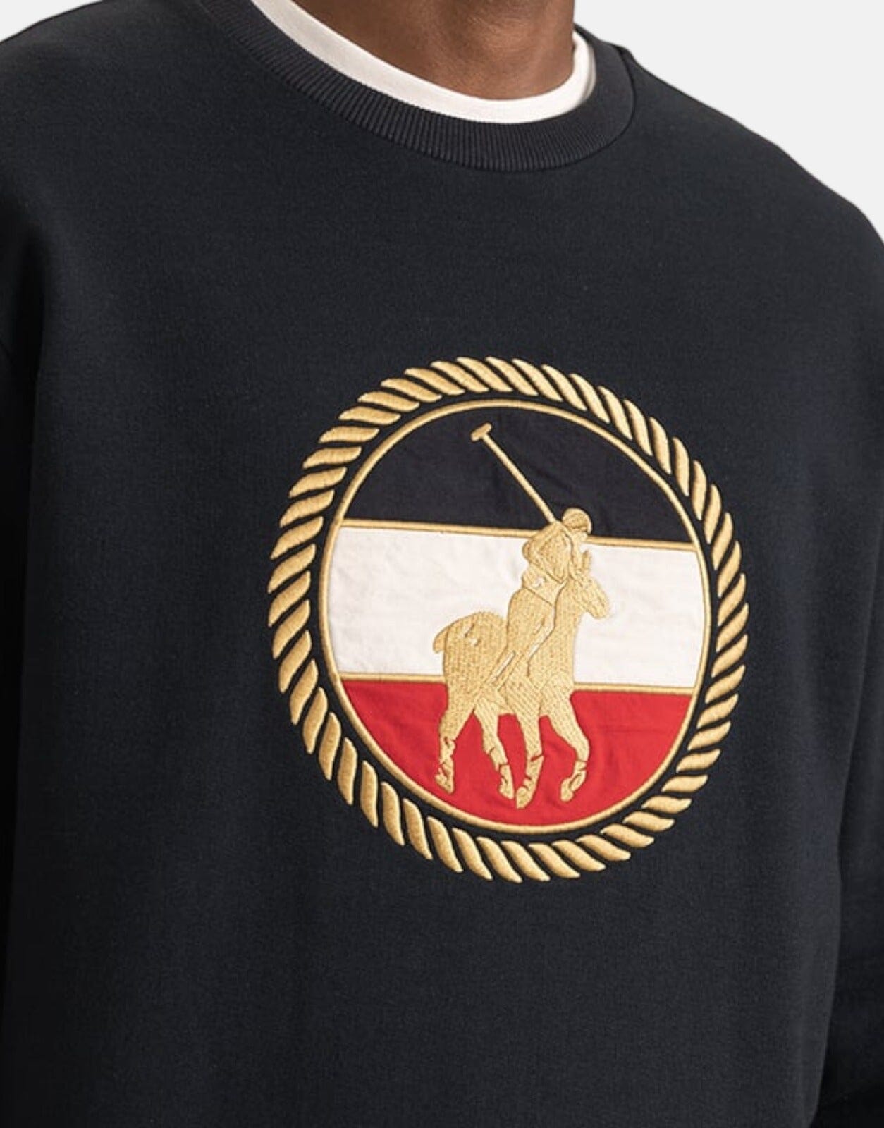 Polo Crest Logo Navy Sweatshirt