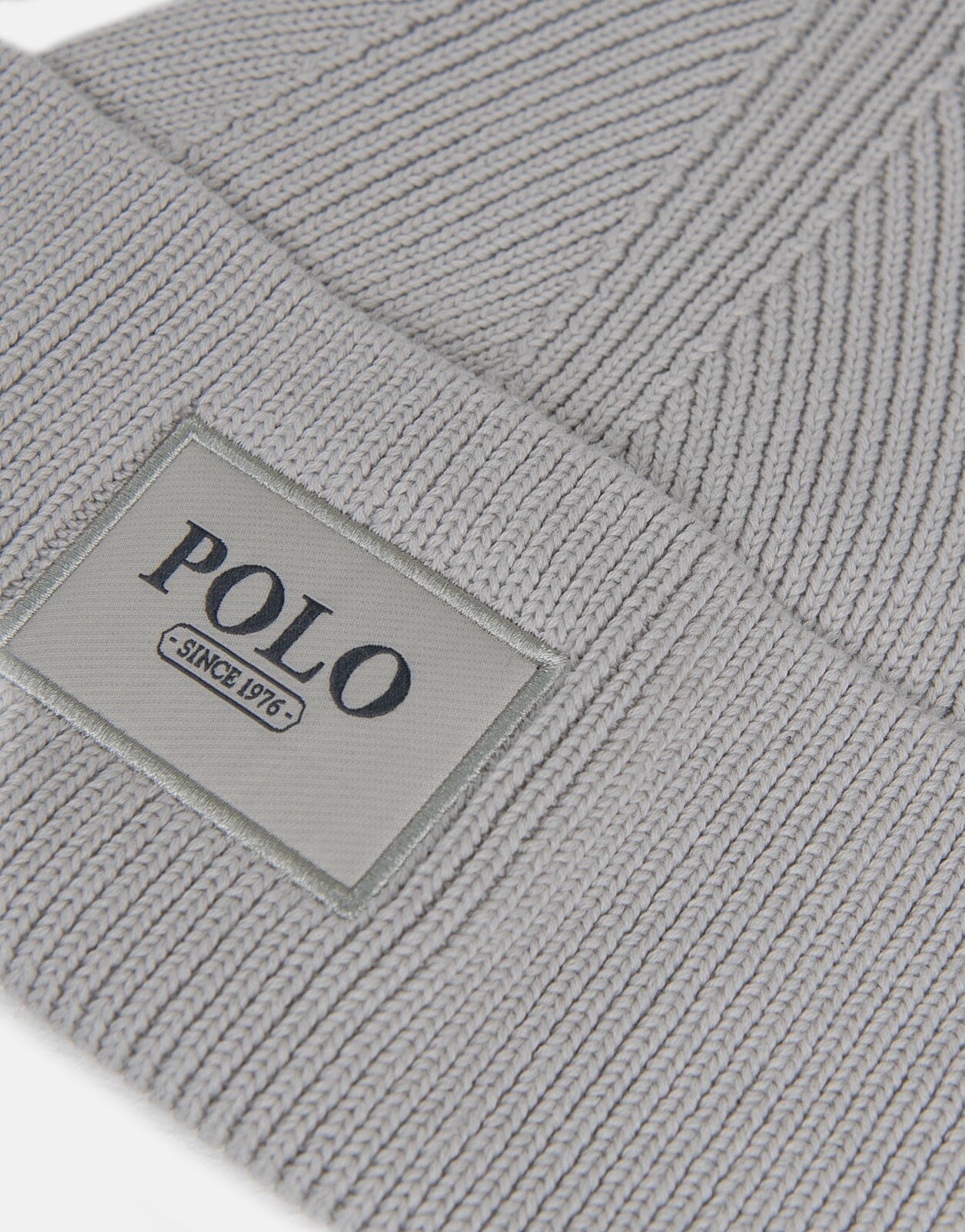 Polo Wide Cuff Beanie Grey