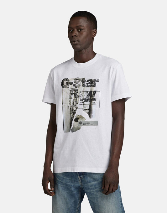 G-Star RAW HQ Print White T-Shirt