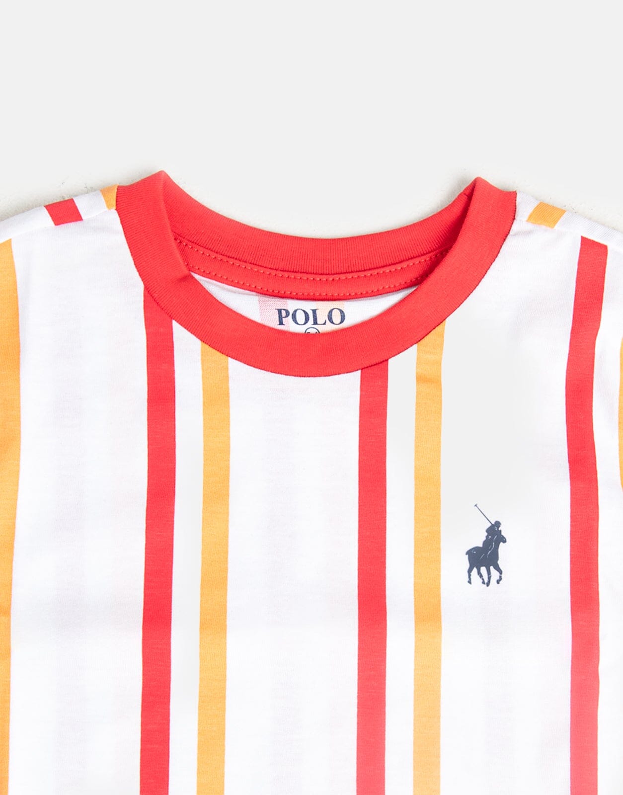 Polo Liam Vertical Stripe T-Shirt Scarlet