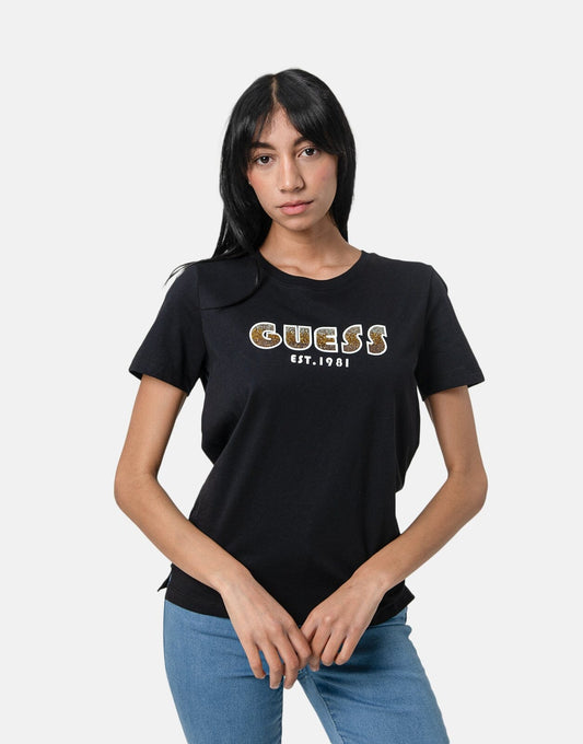 Guess Shaded Logo Black T-Shirt