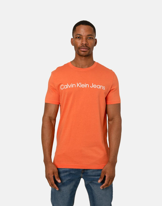 Calvin Klein Institutional Logo Slim Orange T-Shirt