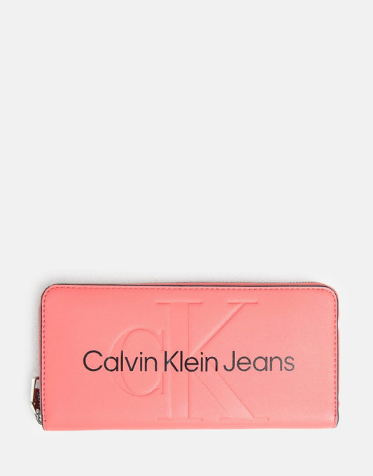 Calvin Klein Sculpted Mono Zip Pink Wallet