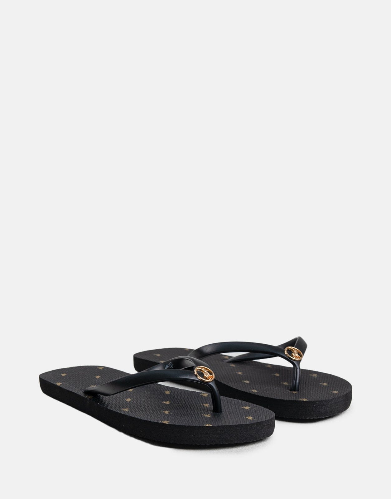 Polo Monogram Flip Flops Black