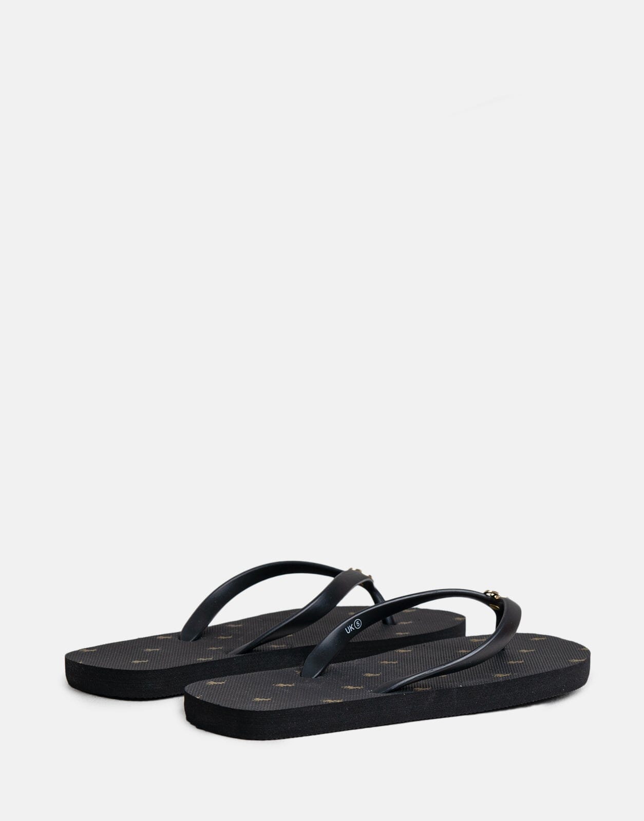 Polo Monogram Flip Flops Black