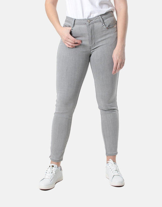 Sissy Boy Axel Mid Waist Pocket Bling Grey Jeans