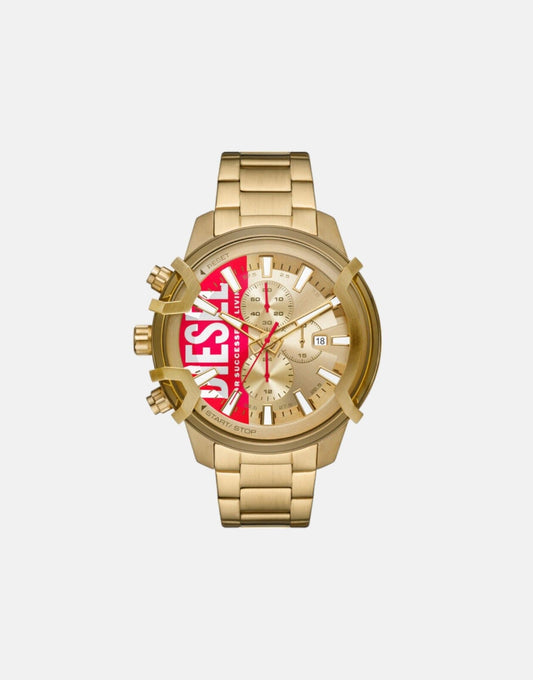 Diesel Griffed Gold Stainless Steel Watch