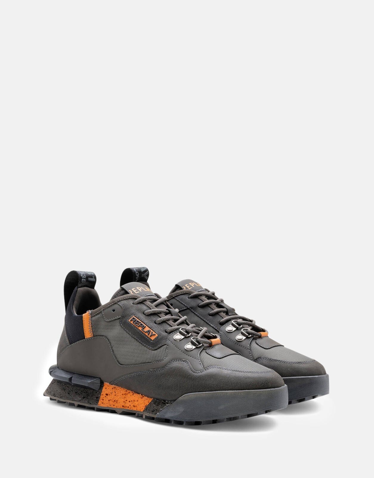 Replay Field Space DK Grey/Orn Sneaker