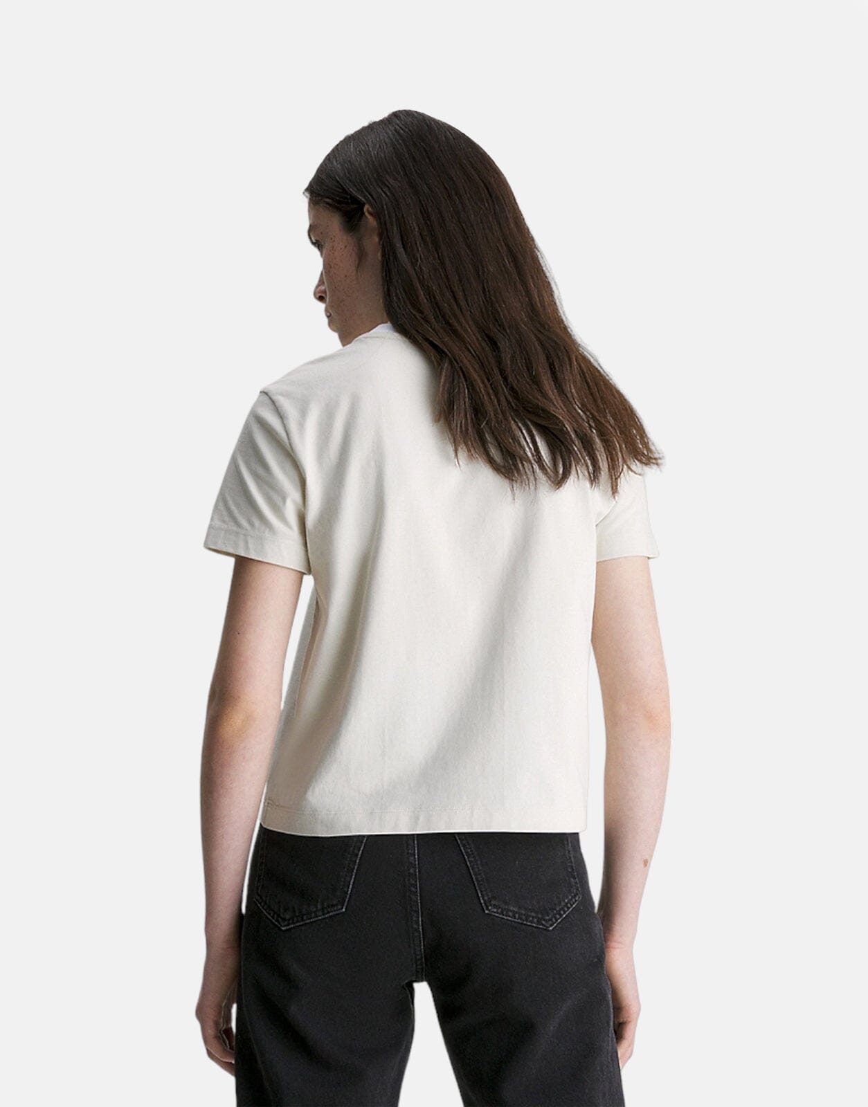 Calvin Klein Color Block Relaxed T-Shirt Off White