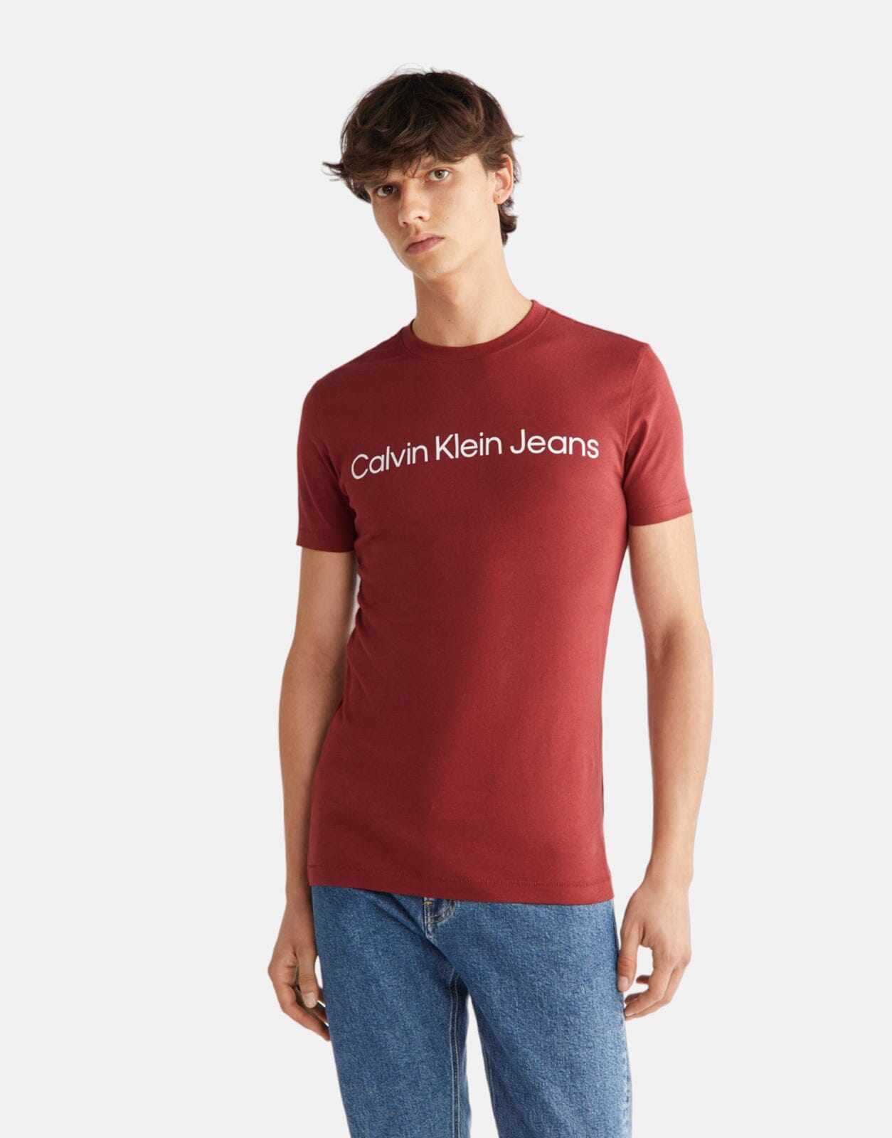 Calvin Klein Institutional Logo Slim Red T-Shirt