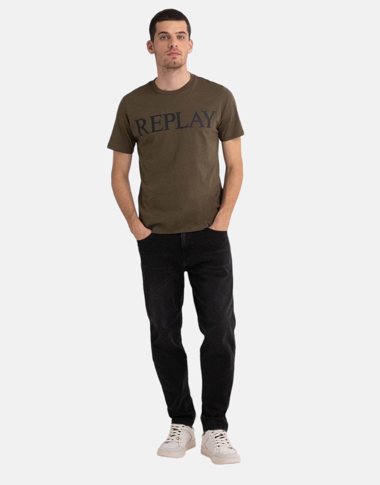 Replay Jersey Print Green T-shirt