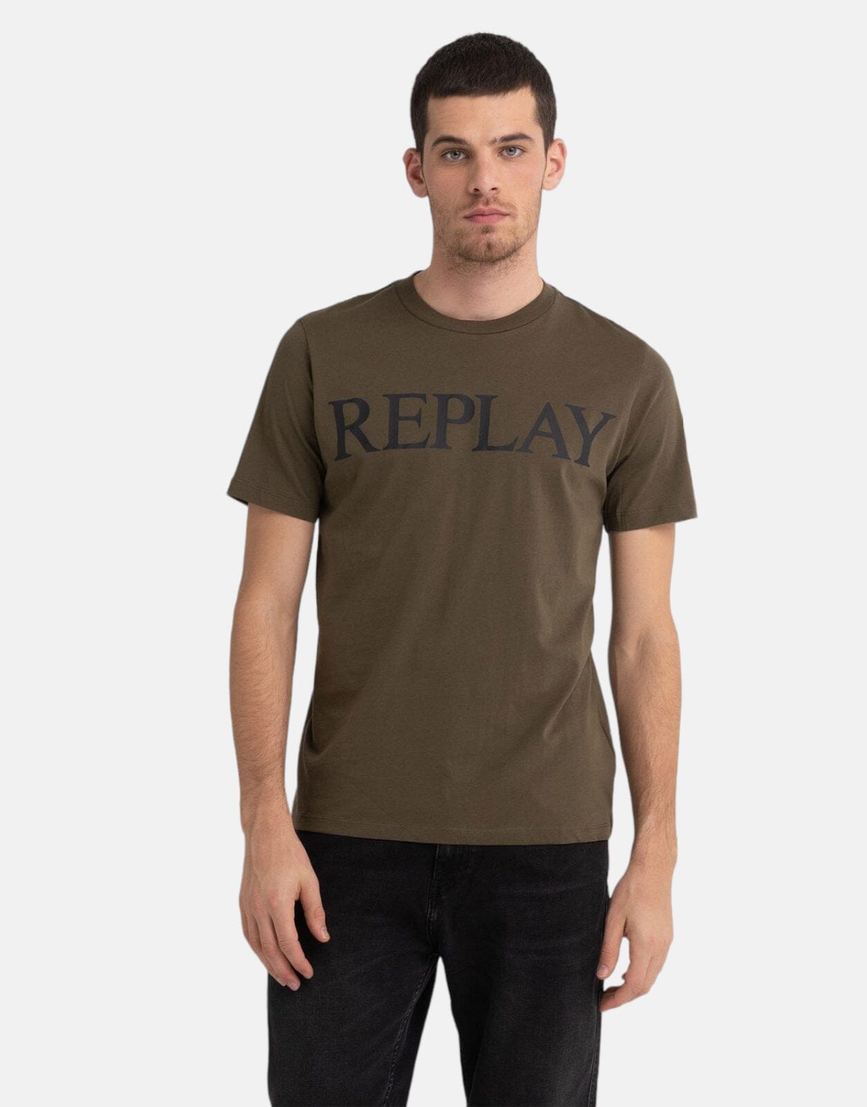 Replay Jersey Print Green T-shirt