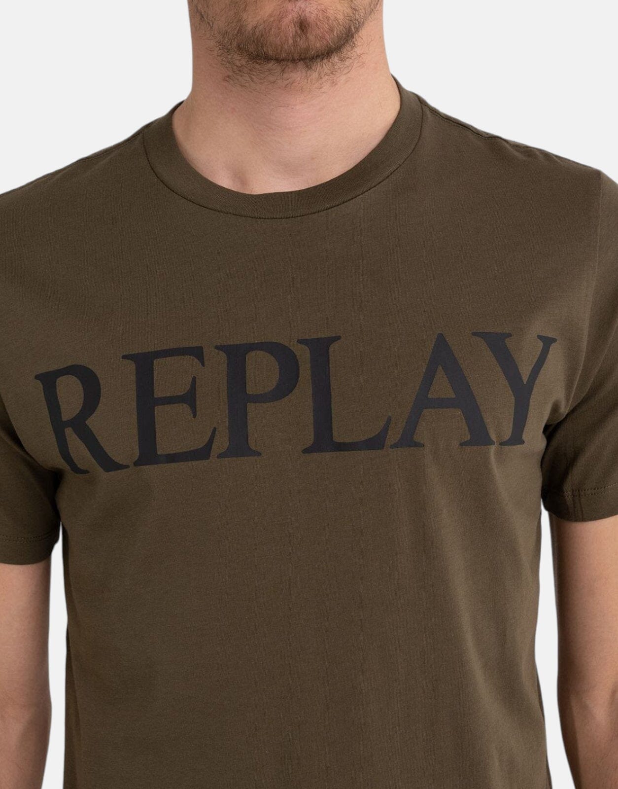 Replay Jersey Print Green T-shirt