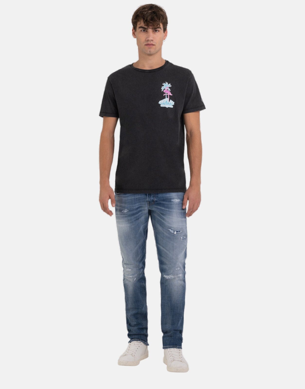 Replay Flamingo Print T-Shirt