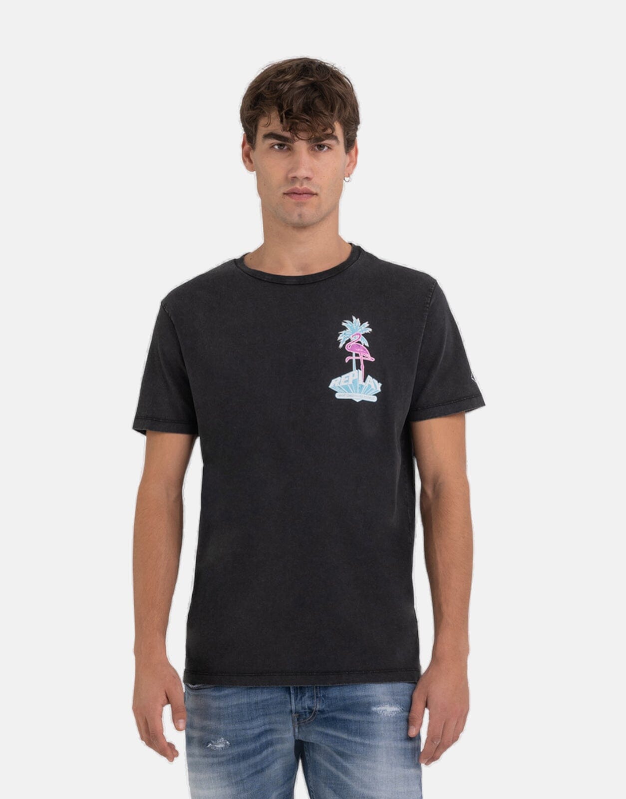 Replay Flamingo Print T-Shirt