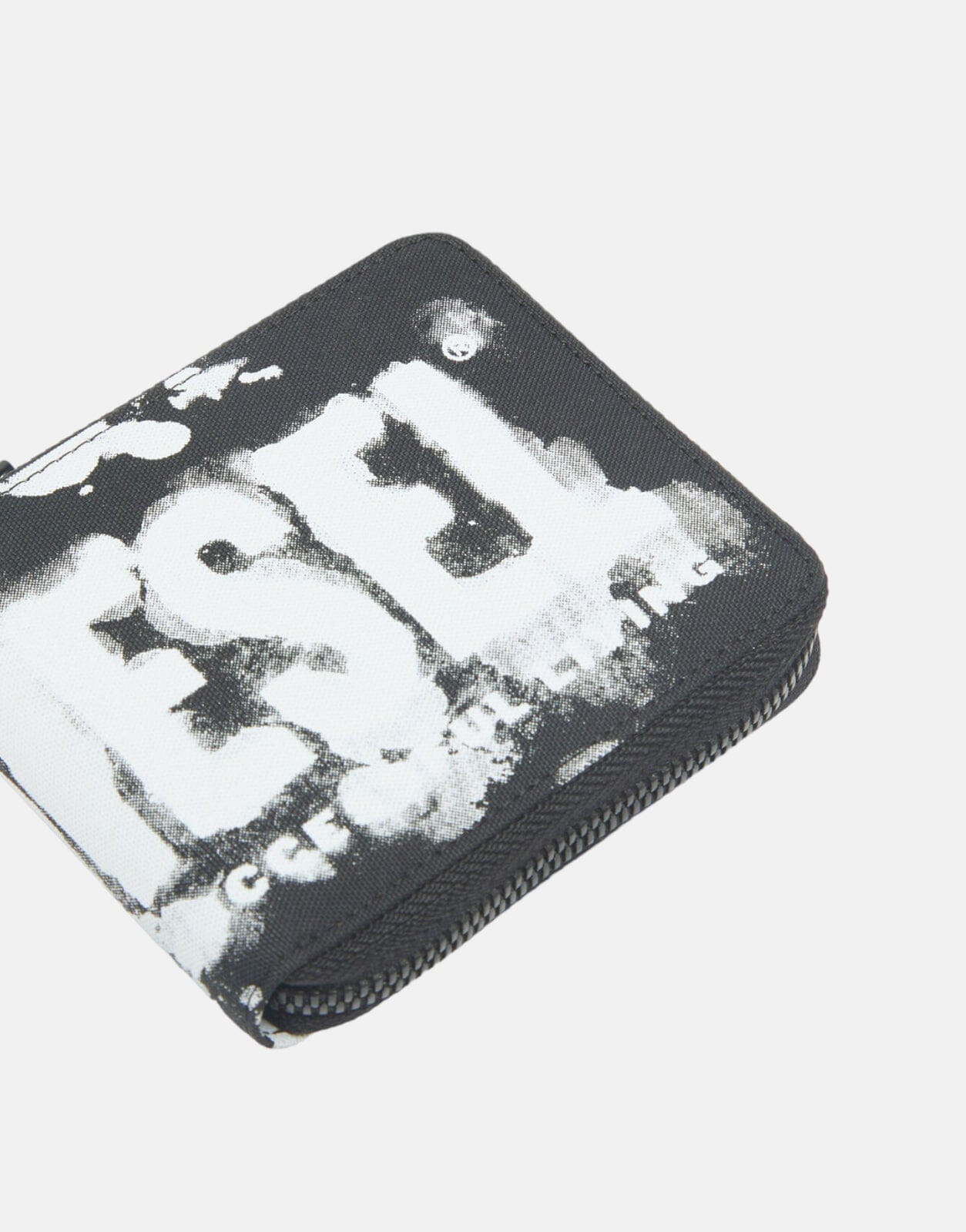 Diesel Rave Bi-Fold Coin Zip Black Wallet