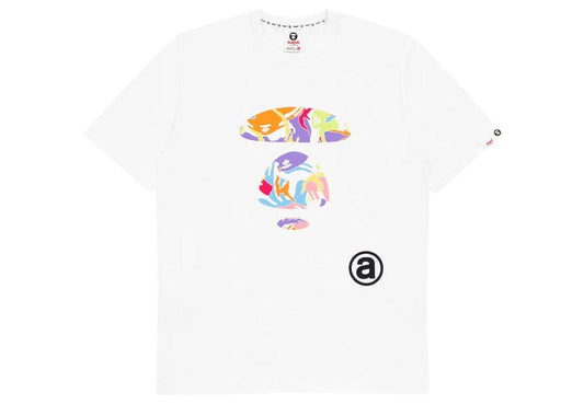 Aape Rainbow Camo Face T-shirt White