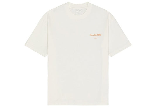 AllSaints Underground Oversized Crew Neck T-Shirt Ashen White/Orange