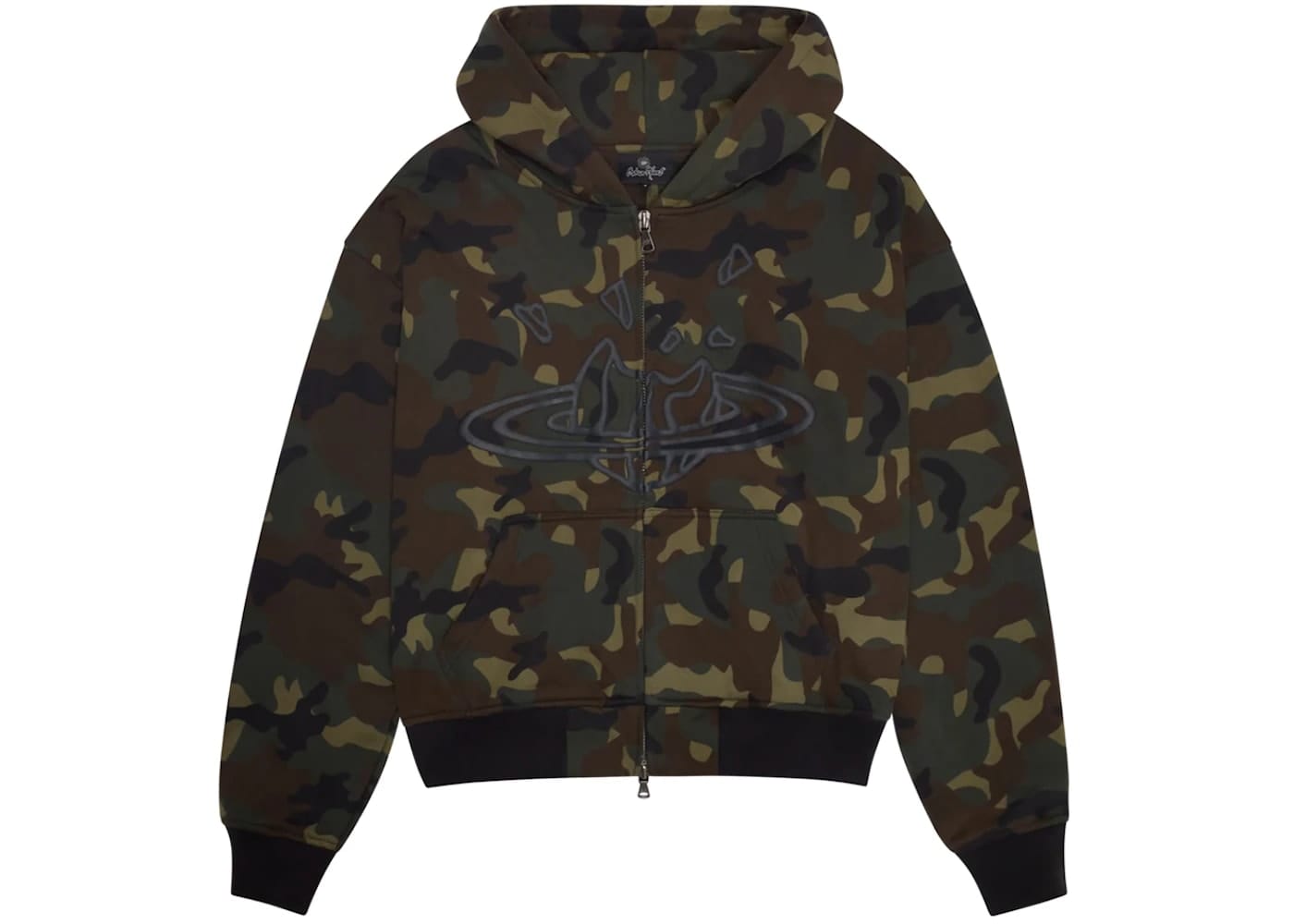 Broken Planet Camo Planet Zip-Up Hoodie Camo Green