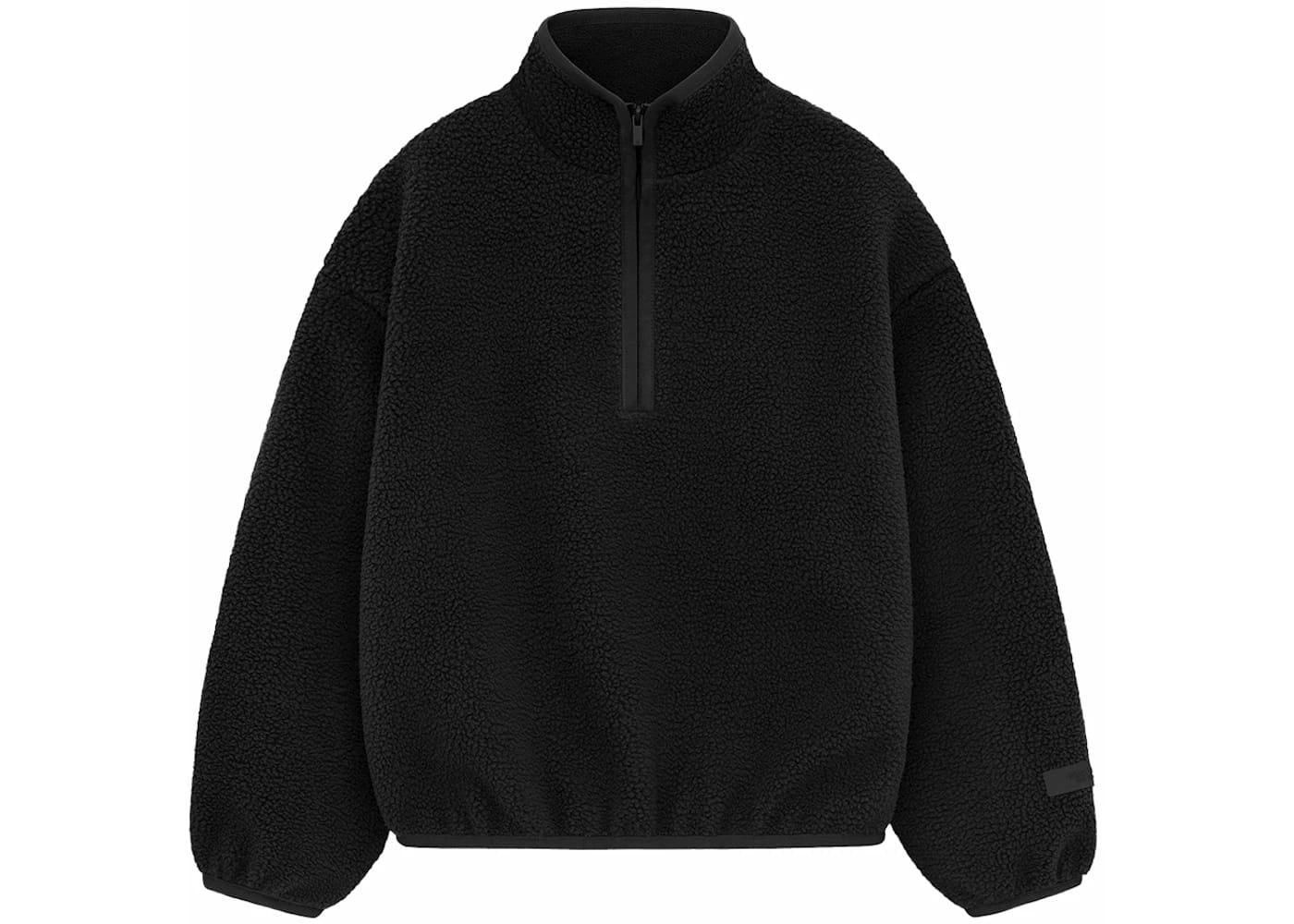 Fear of God Essentials Polar Fleece Halfzip Mockneck Jet Black