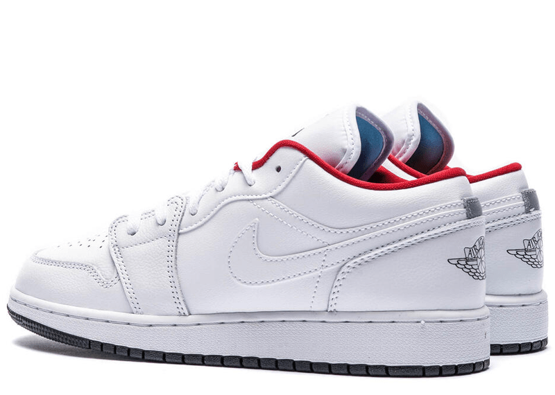 Jordan 1 Low White Gym Red Black (GS)