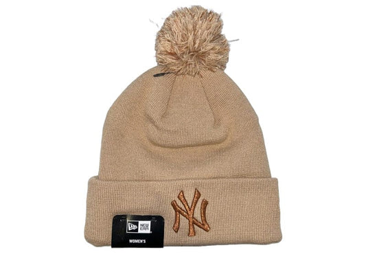 New York Yankees New Era Latte Pom Cuff Beanie