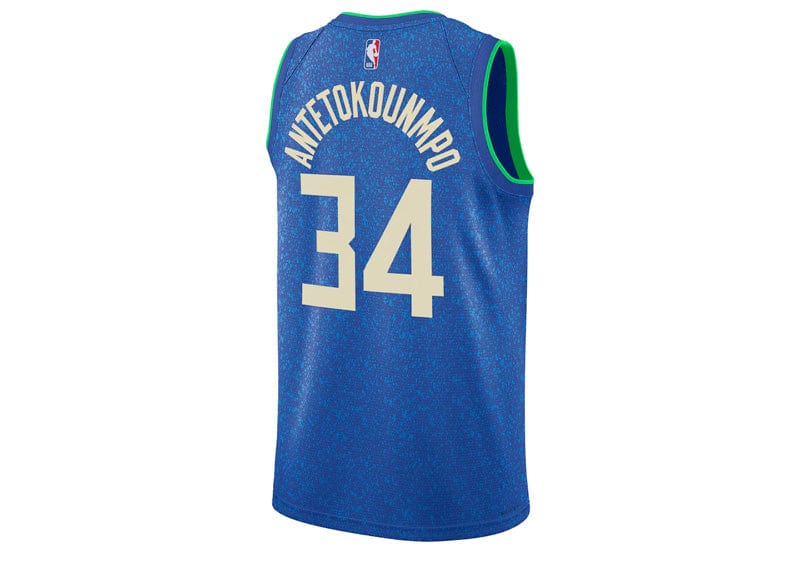 Nike Nba Milwaukee Bucks Giannis Antetokounmpo #34 City Edition 2023 Swingman Jersey Blue