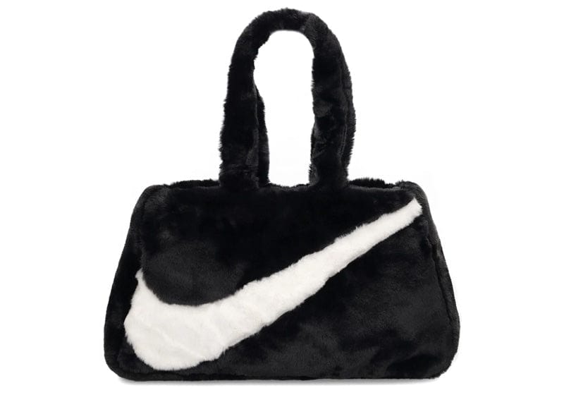 Nike NSW Faux Fur Tote Purse Bag Black