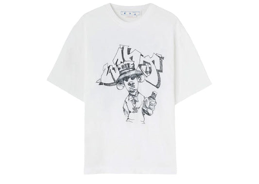 Off White Graffiti Freestyle Skate Embroided tee White