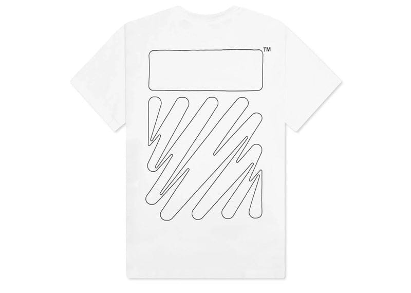 OFF-WHITE Wave Outline Diag Slim S/S Tee White