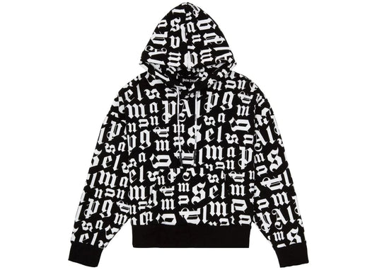 Palm Angels Monogram Hoodie Black