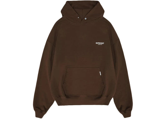 Represent Owner's Club Hoodie Brown/White