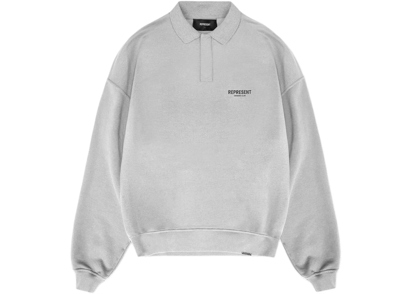 Represent Owners Club Long Sleeve Polo Sweater Ash Grey