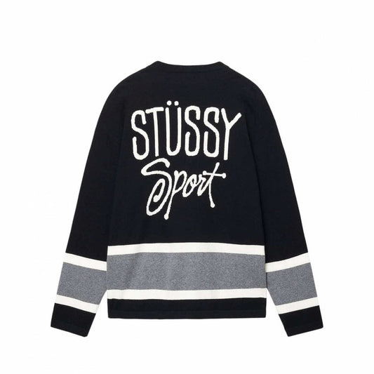 STUSSY HOCKEY SWEATER 'BLACK'