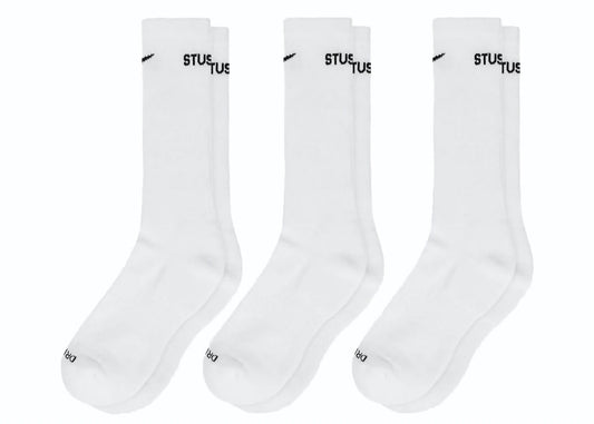 Stussy x Nike Dri-FIT Crew Socks (3 Pack) White