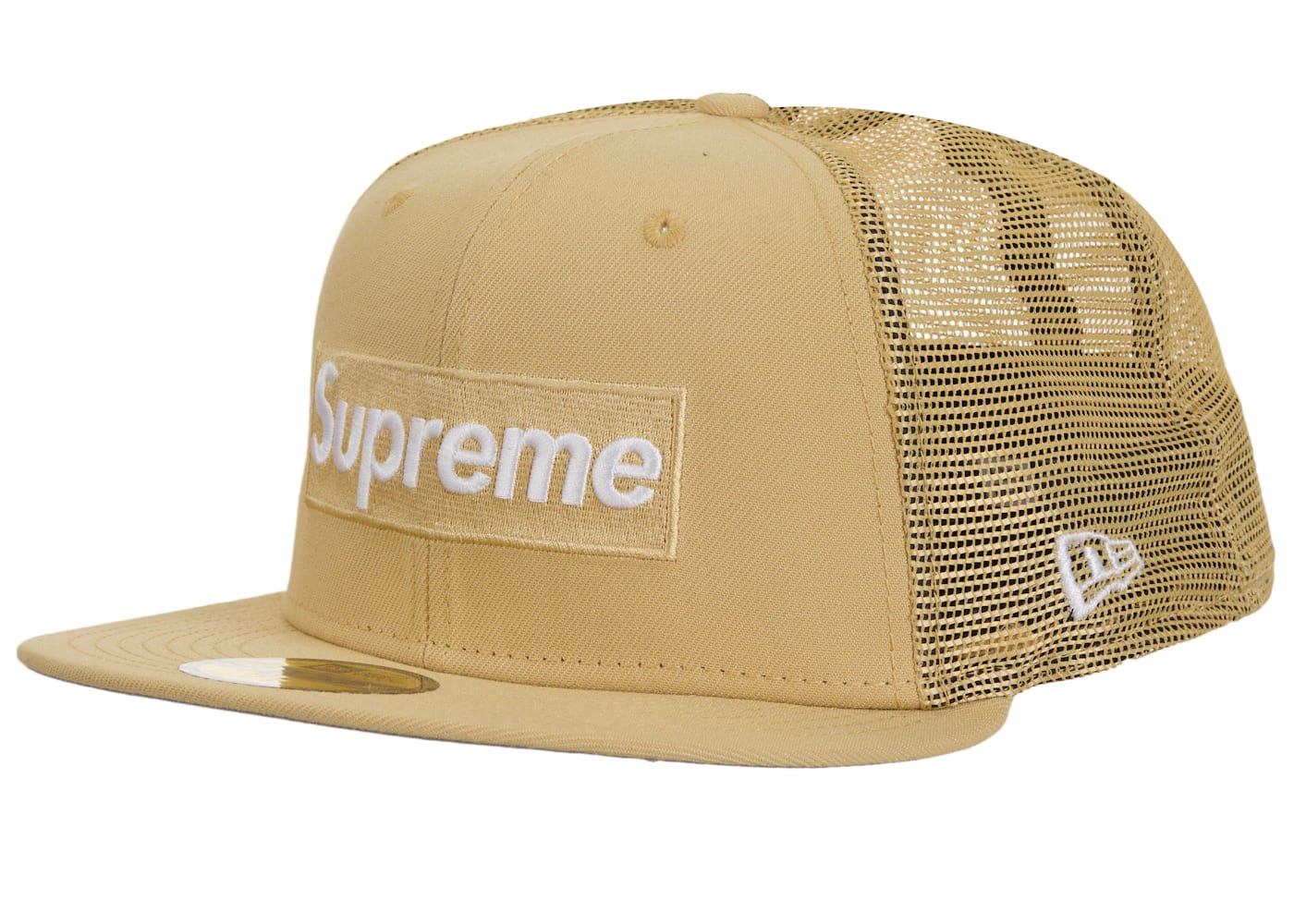 Supreme Box Logo Mesh Back New Era Cap (SS24) Light Gold