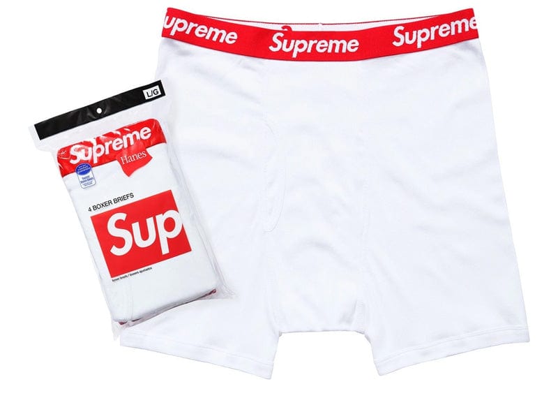 Supreme Hanes Boxer Briefs (4 Pack) White