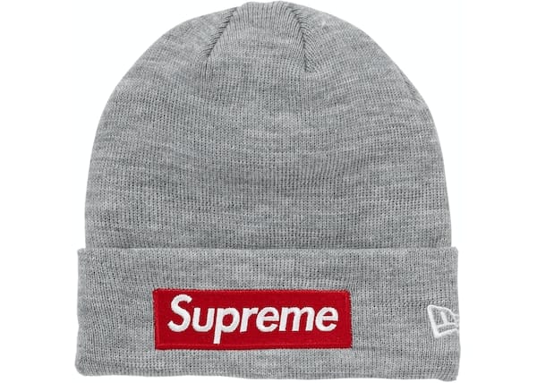 Supreme New Era Box Logo Beanie (FW18) Heather Grey