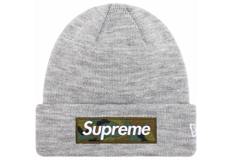 Supreme New Era Box Logo Beanie (FW23) Heather Grey