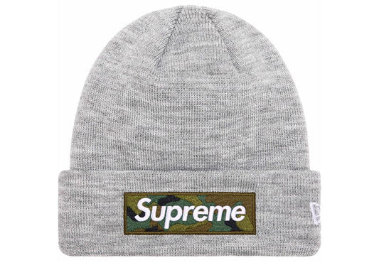 Supreme New Era Box Logo Beanie (FW23) Heather Grey